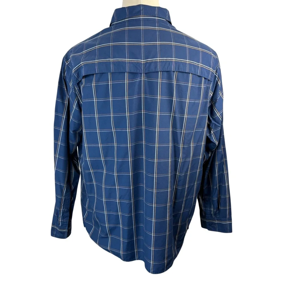 The North Face Mens XXL Shirt Blue Plaid Button Down‎ Long Sleeve Outdoor